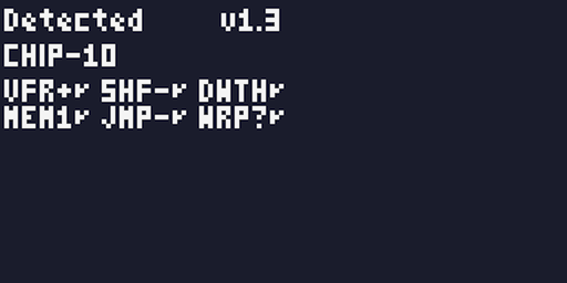 CHIP-10 on an emulated COSMAC VIP Detection Result