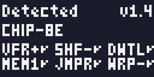 CHIP-8E on an emulated COSMAC VIP Detection Result