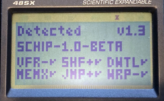 SuperCHIP-1.0-Beta on HP-48SX Detection Result