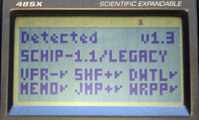 SuperCHIP-1.1 on HP-48SX Detection Result